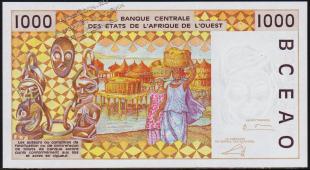 Бенин 1000 франков 2002г. P.211Bм - UNC - Бенин 1000 франков 2002г. P.211Bм - UNC