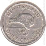6-6 Новая Зеландия 1 флорин 1962 г. KM# 28.2 Медь-Никель 11,31 гр. 28,58 мм.