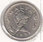 25-123 Мальта 2 цента 1977г. КМ # 9 медно-никелевая 2,25гр. 17,78мм
