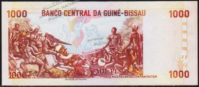 Гвинея-Бисау 1000 песо 1993г. P.13 UNC - Гвинея-Бисау 1000 песо 1993г. P.13 UNC