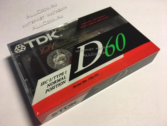Аудио Кассета TDK D 60 1991 год.  / США / Новая. Запечатанная. Из Блока.