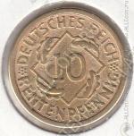 35-92 Германия 10 рентенпфеннигов 1924г. КМ # 40 A алюминий-бронза 4,05гр. 21мм