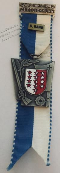 #425 Швейцария спорт Медаль Знаки. Награда 5й ранг. 1984 год.	 