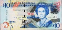 Банкнота Восточные Карибы 10 долларов 2016 года. Р.52в - UNC