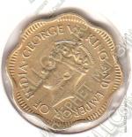 3-50 Цейлон 10 центов 1944 г. KM# 118 Никель-Латунь 23,0 мм. 