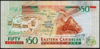 Восточные Карибы 50 долларов 2003г. Р.45d - VF - Восточные Карибы 50 долларов 2003г. Р.45d - VF