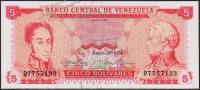 Венесуэла 5 боливаров 1974г. P.50h - UNC "D"