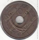 33-177 Восточная Африка 10 центов 1941г. КМ # 26,1 бронза 11,34гр.