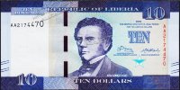 Банкнота Либерия 10 долларов 2016 года. P.32 UNC