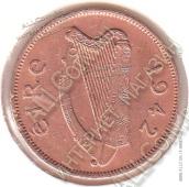 3-156 Ирландия 1/2 пенни 1942 г. KM# 10 Бронза 5,67 гр. 25,5 мм.  - 3-156 Ирландия 1/2 пенни 1942 г. KM# 10 Бронза 5,67 гр. 25,5 мм. 