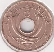 38-44 Восточная Африка 5 центов 1951г. Бронза - 38-44 Восточная Африка 5 центов 1951г. Бронза