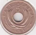 38-44 Восточная Африка 5 центов 1951г. Бронза
