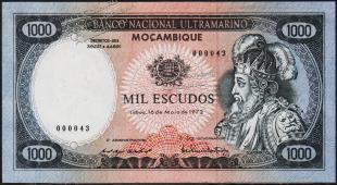 Мозамбик 1000 эскудо 1972г. P.112а(1) - UNC - Мозамбик 1000 эскудо 1972г. P.112а(1) - UNC