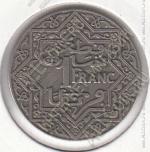 15-88 Марокко 1 франк 1924г. Y # 36.2 никель