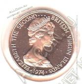  5-24	Британские Виргинские Острова 1 цент 1974г. КМ #1 PROOF Бронза 1,5гр.  -  5-24	Британские Виргинские Острова 1 цент 1974г. КМ #1 PROOF Бронза 1,5гр. 