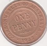 30-175 Австралия 1 пенни 1922г. бронза 