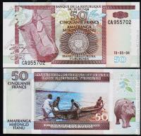 Бурунди 50 франков 1994г. Р.36a - UNC