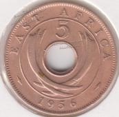 38-76 Восточная Африка 5 центов 1956г. Бронза - 38-76 Восточная Африка 5 центов 1956г. Бронза