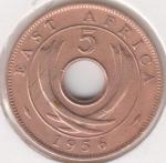 38-76 Восточная Африка 5 центов 1956г. Бронза