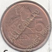 20-100 Тринидад и Тобаго 5 центов 1992г. КМ # 30 бронза 3,31гр. 21,2мм - 20-100 Тринидад и Тобаго 5 центов 1992г. КМ # 30 бронза 3,31гр. 21,2мм