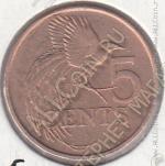 20-100 Тринидад и Тобаго 5 центов 1992г. КМ # 30 бронза 3,31гр. 21,2мм