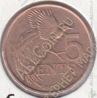 20-100 Тринидад и Тобаго 5 центов 1992г. КМ # 30 бронза 3,31гр. 21,2мм