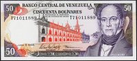 Банкнота Венесуэла 50 боливаров 1995 года. Р.65е - UNC