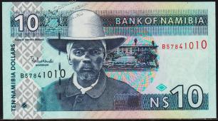 Намибия 10 долларов 2001г. P.4 UNC - Намибия 10 долларов 2001г. P.4 UNC
