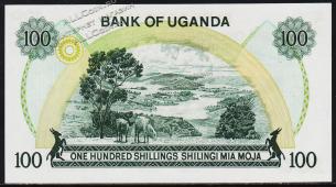 Уганда 100 шиллингов 1973г. P.9с - UNC - Уганда 100 шиллингов 1973г. P.9с - UNC