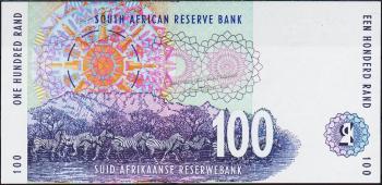 Банкнота Южная Африка (ЮАР) 100 рандов 1999 года. Р.126в - UNC - Банкнота Южная Африка (ЮАР) 100 рандов 1999 года. Р.126в - UNC
