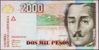 Банкнота Колумбия 2000 песо 22.08.2011 года. P.457??? - UNC