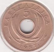 38-159 Восточная Африка 5 центов 1957г. Бронза - 38-159 Восточная Африка 5 центов 1957г. Бронза
