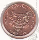 10-119 Сингапур 1 цент 1994г. КМ # 98 цинк с медным покрытием 1,24гр. 15,9мм - 10-119 Сингапур 1 цент 1994г. КМ # 98 цинк с медным покрытием 1,24гр. 15,9мм