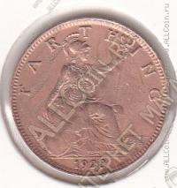 24-171 Великобритания 1 фартинг 1928г. КМ # 825 бронза 2,8гр. 20мм