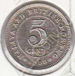 21-38 Малайя и Борнео 5 центов 1953г. КМ # 1 медно-никелевая 1,41гр. 16мм