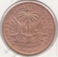 2-167 Гаити 1 сентим 1886A г. KM# 48 бронза 