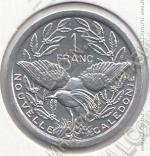 33-179 Новая Каледония 1 франк 1990г. КМ#10 UNC алюминий 1,3гр. 23мм