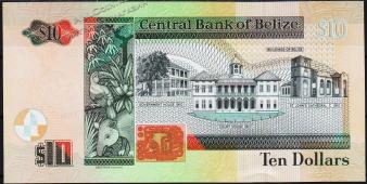 Банкнота Белиз 10 долларов 2016 года. P.68g - UNC - Банкнота Белиз 10 долларов 2016 года. P.68g - UNC