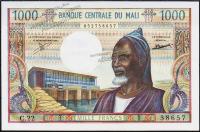 Банкнота Мали 1000 франков 1970-84 года. P.13с - UNC