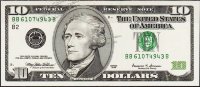 Банкнота США 10 долларов 1999 года. Р.506 UNC "BB-B"