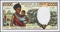 Банкнота Джибути 10000 франков 1984 года. P.39в - UNC