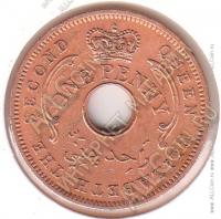 3-159 Нигерия 1 пенни 1959 г. KM# 2 Бронза 7,5 гр. 28,0 м. 