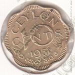 25-128 Цейлон 10 центов 1951г. КМ # 121 никель-латунная 4,21гр. 23мм