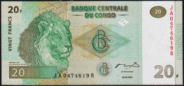 Конго 20 франков 2003г. P.94 UNC - Конго 20 франков 2003г. P.94 UNC