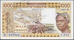 Мали 1000 франков 1988г. P.406Da - UNC