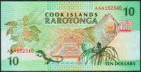 Кука острова 10 долларов 1992г. P.8 UNC