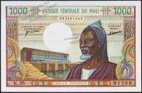 Банкнота Мали 1000 франков 1970-84 года. P.13d - UNC