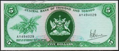 Тринидад и Тобаго 5 долларов 1964г. Р.31а -  UNC - Тринидад и Тобаго 5 долларов 1964г. Р.31а -  UNC