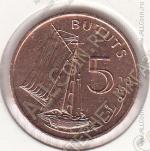 20-33 Гамбия 5 бутутов 1971г. КМ # 9 UNC бронза 3,55гр. 20,3мм