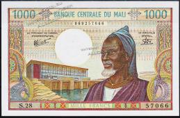 Банкнота Мали 1000 франков 1970-84 года. P.13e - UNC - Банкнота Мали 1000 франков 1970-84 года. P.13e - UNC